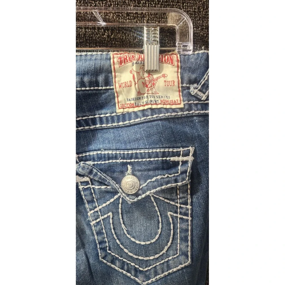 VTG True Religion Billy Super T Jeans Made USA Medium Wash Straight Size 32